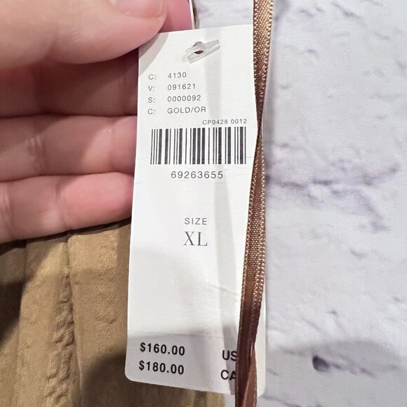 Anthropologie Maeve High Low Midi Dress Strapless Tiered Boho Gold Size XL New - Picture 6 of 12